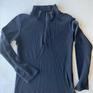 Smartwool kid classic merino wool base layer Zip T XL black